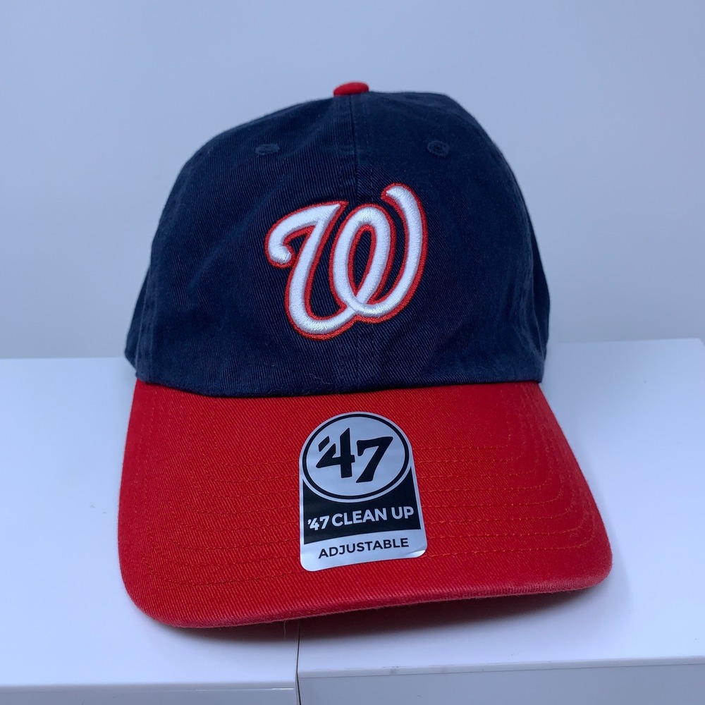 '47 Brand Unisex OSFA Navy Red Washington Nationals Clean Up Baseball Hat